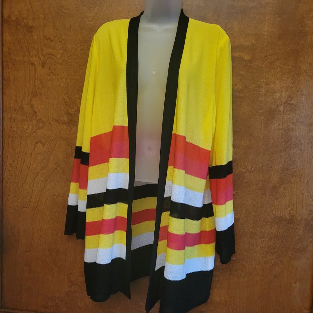 Vibrant Tunic Length Jacket by Misook Like New XL - Picture 4 of 8